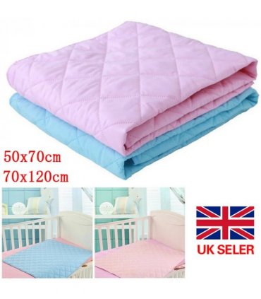 Washable Absorbent Incontinence Bed Pads Mats Sheet Mattress Reusable Protector-Blue 70*120cm