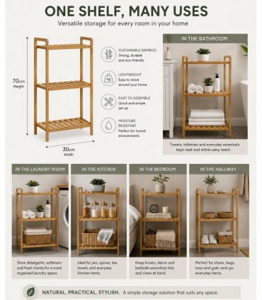 3 Tier Bamboo Storage Shelf