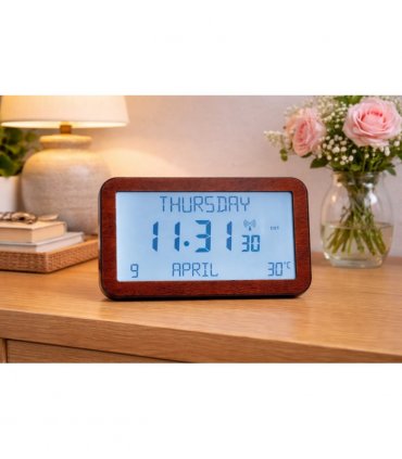 Backlit Easy to Read Full Disclosure Clock Wood