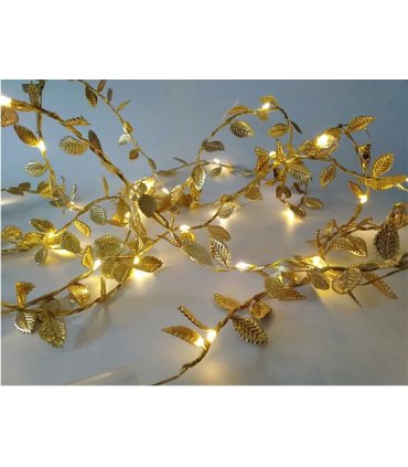 String LED Lights- Gold Leaf Design