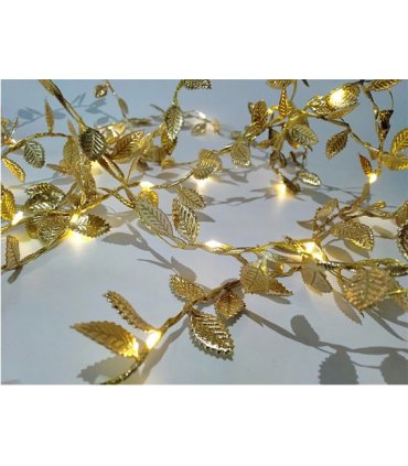String LED Lights- Gold Leaf Design