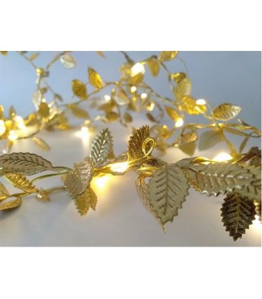 String LED Lights- Gold Leaf Design