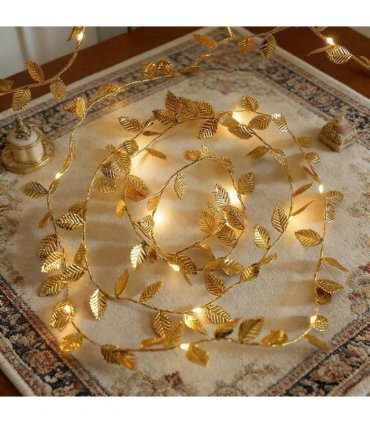 String LED Lights- Gold Leaf Design