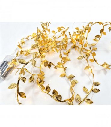 String LED Lights- Gold Leaf Design