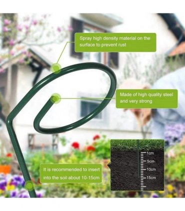 20Pcs Metal Plant Bow Stand Stake Strong Round Garden For Flower Support Y UK