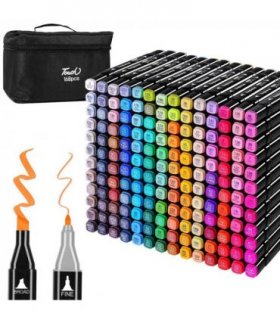 168 Colors Dual Tip Art Markers Color Pens Drawing Watercolour Kids & Adult Gift