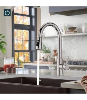 360° Kitchen Sink Mixer Taps Pull Out Spout Spray Single Lever Modern Mono Tap-silver