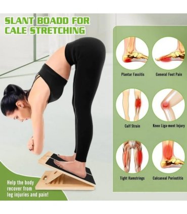 Wooden Slant Board Calf Stretcher Folded for Yoga Workout Calf Incline Board
