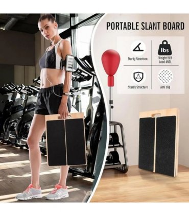 Wooden Slant Board Calf Stretcher Folded for Yoga Workout Calf Incline Board
