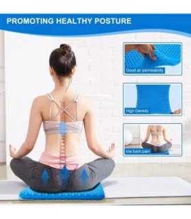 Honeycomb Breathable Gel Seat Cushion Cooling Double Thick Sitting Pad Mat Blue