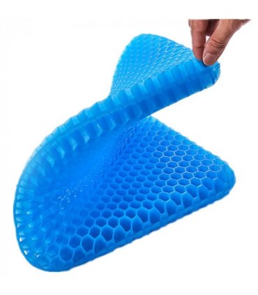 Honeycomb Breathable Gel Seat Cushion Cooling Double Thick Sitting Pad Mat Blue