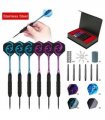 6 PCS 24g Professional Tungsten Darts Tip Set Steel Shaft 12 Flights With Case