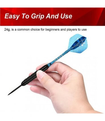 6 PCS 24g Professional Tungsten Darts Tip Set Steel Shaft 12 Flights With Case