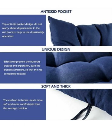 4 Pack Seat Pad Dining Room Garden Kitchen Chair Seat Cushions Tie On Plain UK-blue