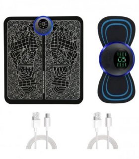 USB Electric Portable Shoulder and neck  Massager+  Foot Massager Pad Blood Circulation Pain Relax Massager Set (US Logistics For USPS/DHL/Fedex/UPS. No designated logistics accepted，TK/TMEU only For self-pickup）