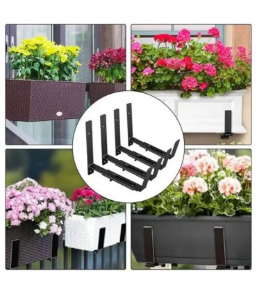 4 PCS Adjustable Window Planter Box Brackets Universal Window Box Holder