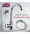 Kitchen Sink Mixer Taps Swivel Spout Single Lever Tap Mono Chrome Faucet Modern