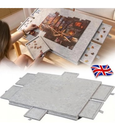 Felt Jigsaw Puzzle Board Portable Puzzle Storage-Table w/ 6 Slid Drawer 1000pcs