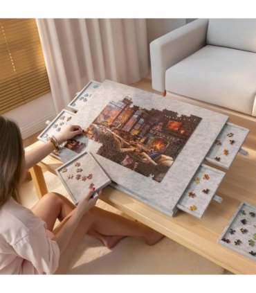 Felt Jigsaw Puzzle Board Portable Puzzle Storage-Table w/ 6 Slid Drawer 1000pcs