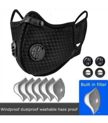 2PC Breathable Carbon Filter Face Mask with Valve – Reusable for Sports/Outdoors