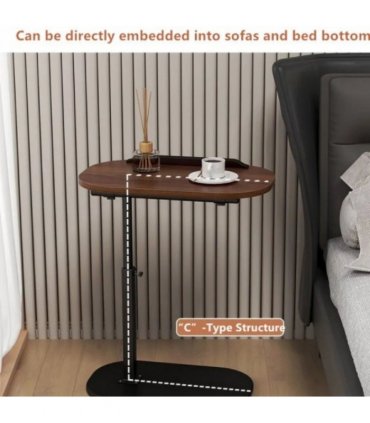 C-Shaped Adjustable Sofa Side End Table Coffee Laptop Table Living Room Bedroom