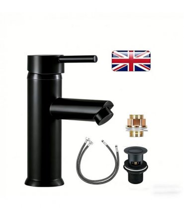 Cisivis Cloakroom Modern Bathroom Basin Sink Mono Chrome Mixer Tap Waste UK