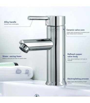 Cisivis Cloakroom Modern Bathroom Basin Sink Mono Chrome Mixer Tap Waste New