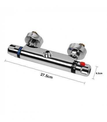 Bathroom Exposed Bar Thermostatic Shower Mixer Valve Tap Chrome 1/2" Outlet UK