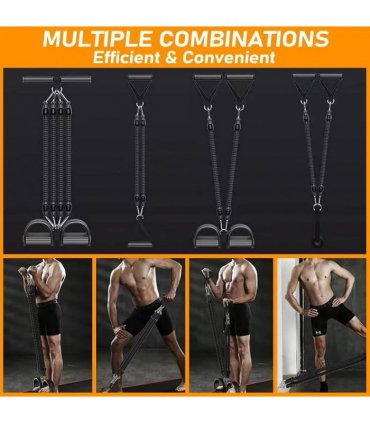 Pedal Resistance Band with 4 Tubes, Adjustable 25-100lb Full Body Workout for