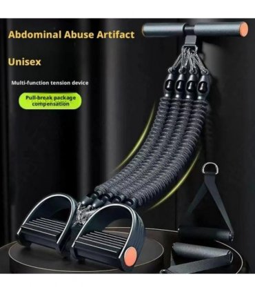 Pedal Resistance Band with 4 Tubes, Adjustable 25-100lb Full Body Workout for