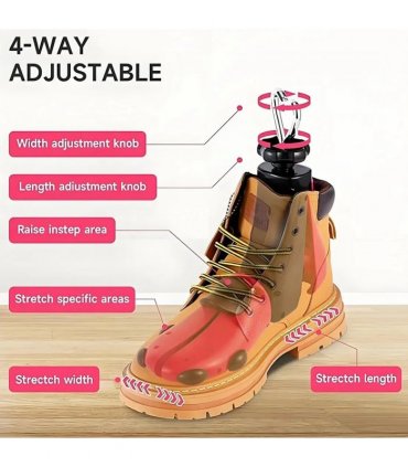 Boot Shoe Stretcher for Men, Shoe Tree Expander Women Stretch Width, Adjustable-yellow