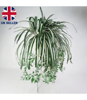 Hanging Artificial Flowers Spider Plant Chlorophytum Greenery Office Home Decor
