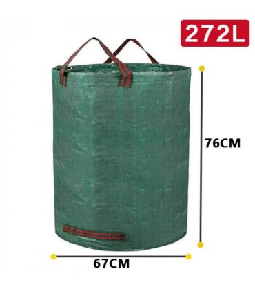 2X 272L Large Garden Waste Bags Refuse Heavy Duty Sacks Grass Leaves Rubbish Bag