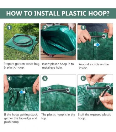 2X 272L Large Garden Waste Bags Refuse Heavy Duty Sacks Grass Leaves Rubbish Bag