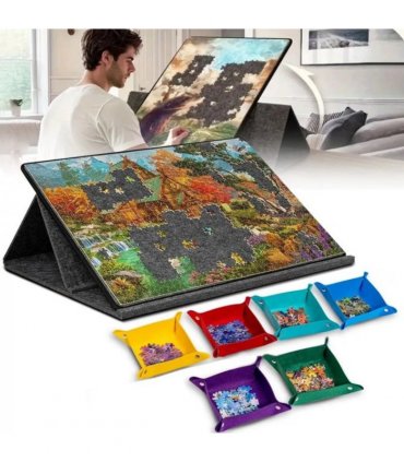1000Pcs jigsaw Puzzle Board Portable Felt Puzzle Plateau 6 Drawers Puzzle Table