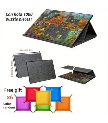 1000Pcs jigsaw Puzzle Board Portable Felt Puzzle Plateau 6 Drawers Puzzle Table