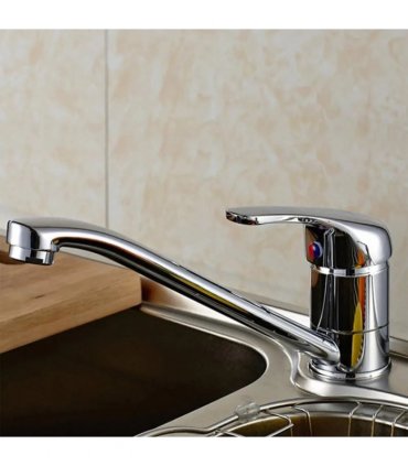 Modern Kitchen Sink Mixer Taps Swivel Spout Single Lever Tap Luna Mono Chrome UK