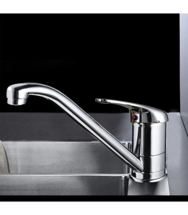 Modern Kitchen Sink Mixer Taps Swivel Spout Single Lever Tap Luna Mono Chrome UK