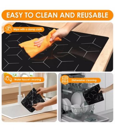 Large Induction Hob Protector Mat 52*60cm Silicone Heat Resistant-Mats Washable