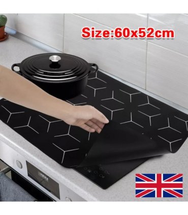 Large Induction Hob Protector Mat 52*60cm Silicone Heat Resistant-Mats Washable