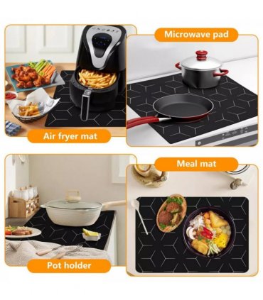 Large Induction Hob Protector Mat 52*60cm Silicone Heat Resistant-Mats Washable