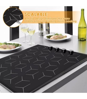 Large Induction Hob Protector Mat 52*60cm Silicone Heat Resistant-Mats Washable