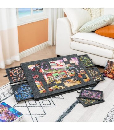 1000 Piece Puzzle Board Drawer Cover Portable Felt Fabric Jigsaw 30.3"x21.1"