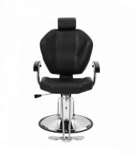 PVC leather cover, iron plated pedal, ABS armrest, 680 plated iron plate, with headrest, reclining barber chair, 150kg black