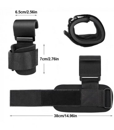 2Pcs Weight Lifting Hooks Gym Training Wrist Support Straps Bar Lifting Grips R