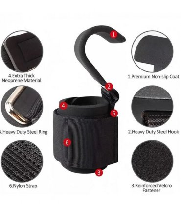 2Pcs Weight Lifting Hooks Gym Training Wrist Support Straps Bar Lifting Grips R