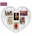 Large Photo Frame White Hanging Heart Shaped Multi Picture Love Frames Gift UK