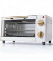 HOMCOM Mini Oven, 9L Countertop Electric Grill, Toaster Oven with Adjustable Temperature and Timer, 750W, White
