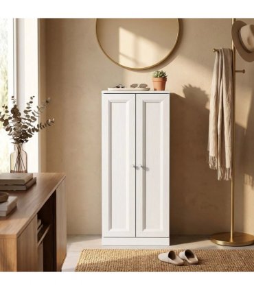 HOMCOM Narrow Bathroom Cabinet, Slim Storage Cabinet with 2 Doors & 4 Tiers, Freestanding Narrow Cupboard