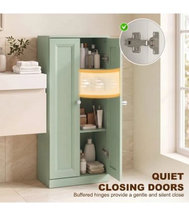 HOMCOM Narrow Bathroom Cabinet, Slim Storage Cabinet with 2 Doors & 4 Tiers, Freestanding Narrow Cupboard